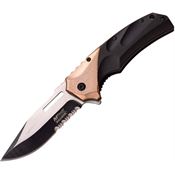 MTech 924CP 4 3/4" Folder Satin & Black Ss Bl Linerlock Pocket Knife