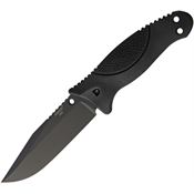 Hogue 35250 Ex F02 Fixed Black Finish Clip Point Blade Knife with Black Polymer Handle