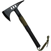 MTech AXE10 Axe with Black Composition Hollow Handle with Green Paracord Wrap