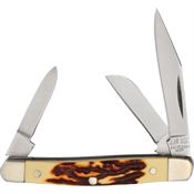 Bear & Son SD33 2 7/8 Inch Stag Delrin Small Stockman Folding Pocket Knife