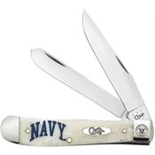 Case 22553 US Navy Trapper Folding Knife with Natural Bone Handle