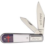 Novelty 284 Christan Flag Barlow Folding Pocket Knife with Stainless Construction Blade