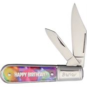 Novelty 285 Happy Birthday Barlow Folding Pocket Knife with Happy Birthday Artwork on Handle