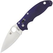 Spyderco 101GPDBL2 Manix 2 Folding Pocket Knife with Dark Blue G-10 Handle