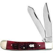 Buck Creek 254RPB Trapper Red Pick Bone Folding Knife with German Stainless Construction Blade