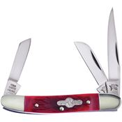 German Bull 106RPB Range Rider Red Pick Bone Folding Pocket Knife with Mirror Polish Red Handle