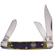 Hen & Rooster 333AGB Stockman Antique Green Bone Folding Pocket Knife with Green Bone Handle