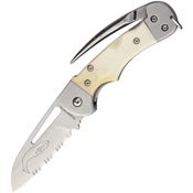 Myerchin AF377P Generation 2 Crew Bone Serrated Sheepsfoot Linerlock Folding Pocket Knife