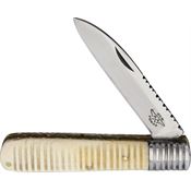 Old Forge 016 Barlow Grooved Bone Folding Pocket Knife with White Handle