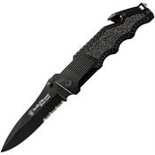 Smith & Wesson BG1S Border Guard Part Serrated Drop Point Linerlock Folding Pocket Knife