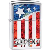 Zippo 11471 U.S. Flag Zippo Lighter High Polish Chrome