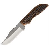 Anza JWK2AJB Fixed Blade Full Tang Knife with Amber Jigged Bone Handle