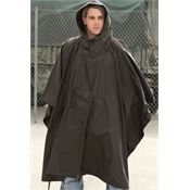 XYZ Brands 4337 Mil TecBlack Ripstop Poncho with Polyvinylchloride Coated Polyester Construction