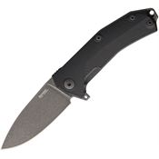 Lion Steel TKURBBK KUR Black Stonewash Drop Point Linerlock Folding Pocket Knife