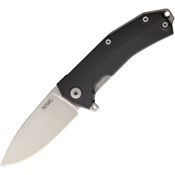 Lion Steel TKURBK KUR Black Drop Point Linerlock Folding Pocket Knife