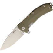 Lion Steel TKURGR KUR Green Drop Point Linerlock Folding Pocket Knife