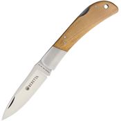 Beretta 125IOL Olive Wood Lockback Folding Pocket Knife