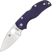 Spyderco 41GPDBL5 Native 5 Lockback Folding Pocket Standard Edge Blade Knife with Blue G-10 Handle