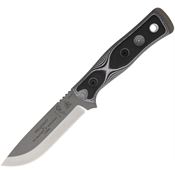 TOPS BROS154WB Fieldcraft B.O.B. Hunter Fixed Blade Knife with Gray and Black Handles