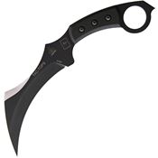 TOPS TAC01 Tac Tops Karambit Fixed Black Traction Coated Blade Knife with Black Micarta Handle