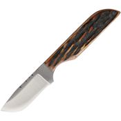 Anza 81AJB 2-1/2 Inch Anza Amber Bone Fixed Blade Knife with Amber Jigged Bone Handle