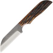 Anza WK4AJB 3 Inch Standard Edge Fixed Knife with Amber Jigged Bone Handle