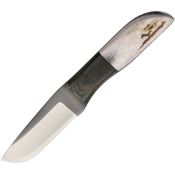 Anza WK5E Fixed Blade Knife with Elk Bone Black Canvas Micarta Handle