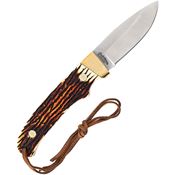 Schrade PH2N Uncle Henry Pro Hunter Mini Standard Edge Stainless Drop Point Blade Knife with Staglon Handles