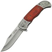 Rite Edge 300386WD Assisted Opening Clip Point Linerlock Folding Pocket Clip Point Knife with Brown Handle
