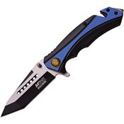 MTech A950BL Police Assisted Opening Tanto Point Linerlock Folding Pocket Knife