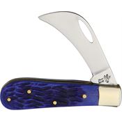 Frost 14478DBLJ Little Hawkbill Folding Knife with Dark Blue Jigged Bone Handle