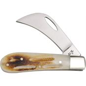 Frost 14478SC Little Hawkbill Folding Knife with Sawcut Bone Handle