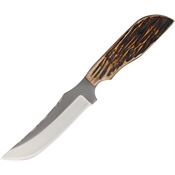 Anza 709AJB Anza Fixed Blade Knife with Amber Jigged Bone Handle