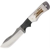 Anza TE Tracker Full Tang Fixed Blade Knife with Elk Bone and Black Micarta Handle