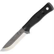 TOPS BROS154BLK10 Fieldcraft B.O.B. Hunter Stonewash Finish Fixed Blade Knife with G-10 Black Handle