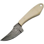 Damascus 1131BO Skinner Bone Fixed Damascus Steel Blade Knife with White Handle
