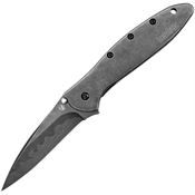 Kershaw 1660CBBW Leek Blackwash Assisted Opening Framelock Folding Pocket Stainless Blade Knife with Handles