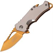 MTech A882SGD Gold Assisted Opening Framelock Folding Pocket Knife