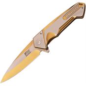 Mtech Xtreme XA852GD Gold Assisted Opening Linerlock Folding Pocket Knife