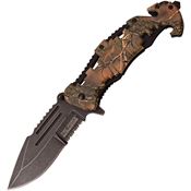 Tac Force 932CA Assisted Opening Part Serrated Linerlock Folding Pocket Knife with ABS Camo Handle