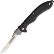 Havalon 60ARHB Forge Linerlock Folding Pocket Stainless Blade Knife with Black Rubber Handle