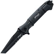 Walther 50716 Bttk Tac Tanto Part Serrated Tanto Folding Pocket Knife with Black Handle