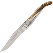 Claude Dozorme 16014279 Laguiole Stag Horn Linerlock Folding Pocket Knife