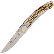 Claude Dozorme 19014279 Thiers Stag Horn Linerlock Folding Pocket Knife