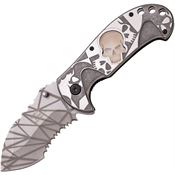 Dark Side 033AE Glow Brushed Assisted Opening Part Serrated Linerlock Folding Pocket Knife