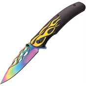 Dark Side 040YL Flame Yellow Assisted Opening Linerlock Folding Pocket Knife