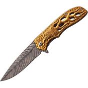 Dark Side 043GD Eagle Gold Assisted Opening Linerlock Folding Pocket Knife