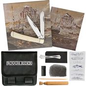 Rough Rider 1579 Scrimshaw Set with White Bone Handle