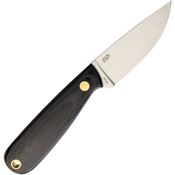 EnZo 9803 Necker 70 Fixed Stainless Satin Finish Blade Knife with Black Micarta Handle