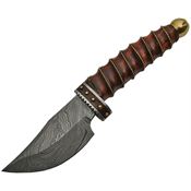 Damascus 1158 Wire Wrapped Skinner Fixed Blade Knife